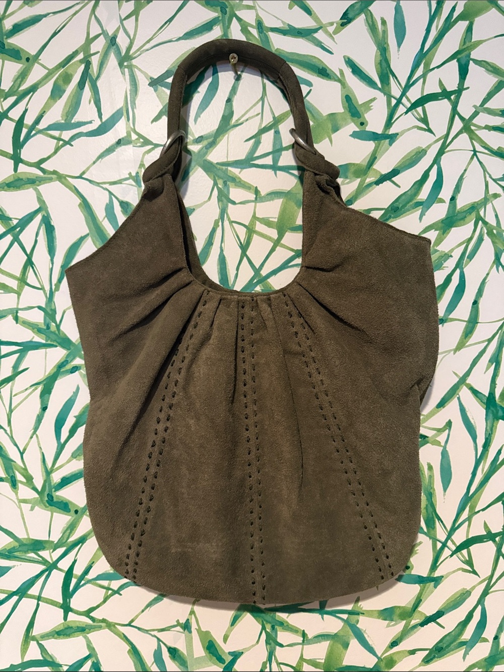 Free People Olive Green Suede Shoulder Bag
